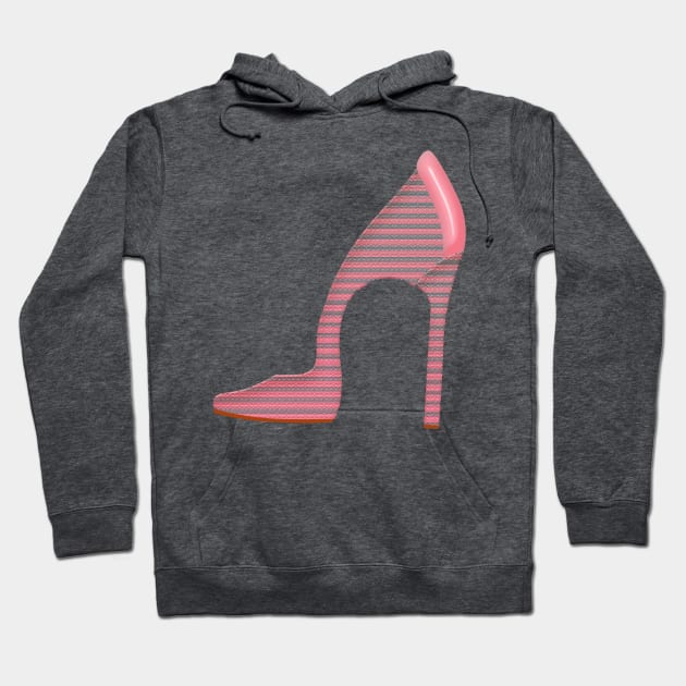 Pink and grey high heel shoe Hoodie by YamyMorrell